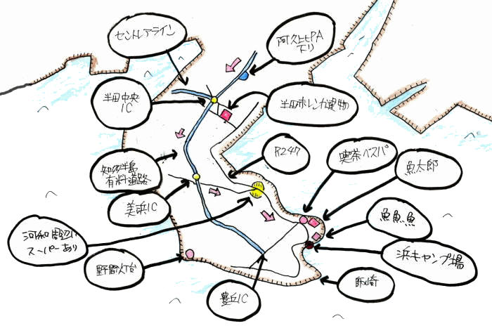 海鮮ＢＢＱルート図