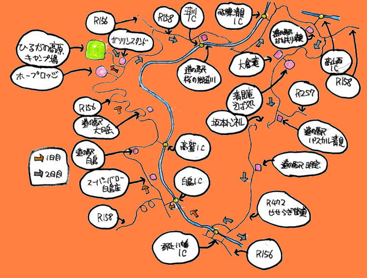 気ままなキャンプルート図 気ままなキャンプルート図